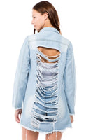 Cut in back DENIM JACKET