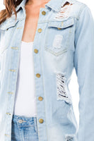 Cut in back DENIM JACKET