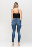 High Rise Released Distressed hem Crop Skinny