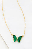 GEM STONE BUTTERFLY PENDANT NECKLACE