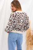 Fuzzy Leopard Pullover Sweater