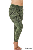 Plus Mineral Wash Wide Waistband Full Leggings
