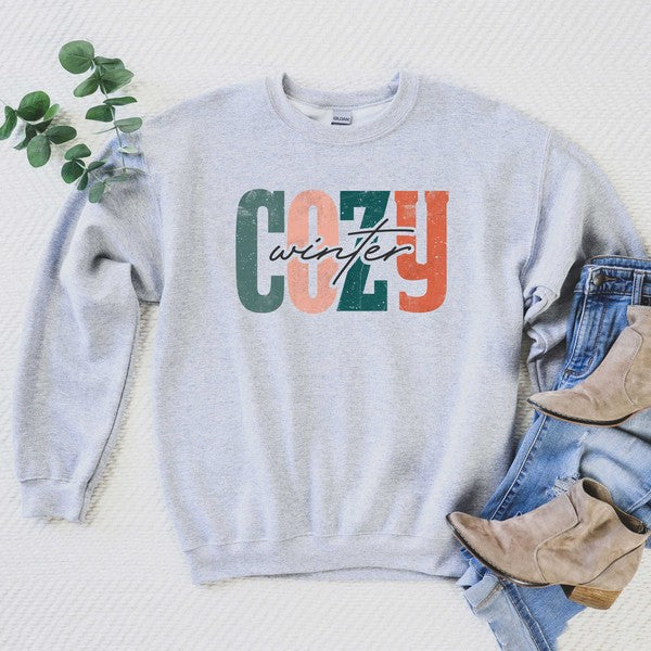 Retro Cozy Winter Colorful Graphic Sweatshirt