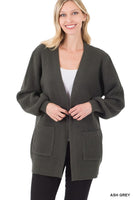 Low Gauge Waffle Open Cardigan Sweater