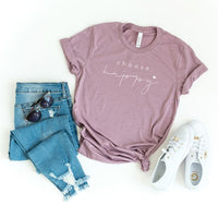 Choose Happy Heart Short Sleeve Graphic Tee