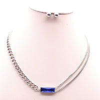 MULTI CHAIN STONE PENDANT NECKLACE