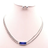 MULTI CHAIN STONE PENDANT NECKLACE