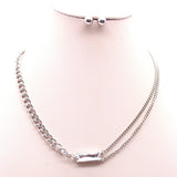 MULTI CHAIN STONE PENDANT NECKLACE