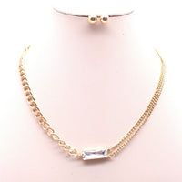 MULTI CHAIN STONE PENDANT NECKLACE