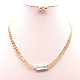 MULTI CHAIN STONE PENDANT NECKLACE
