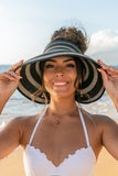 Marled Stripe Roll up Bow Visor