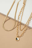 Three row herringbone chain choker and Yin Yang