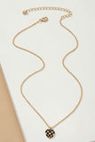 Checker heart pendant necklace