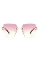 Oversize Rimless Square Fashion Sunglasses