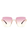 Oversize Rimless Square Fashion Sunglasses