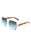 Oversize Rimless Square Fashion Sunglasses