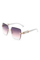 Oversize Rimless Square Fashion Sunglasses
