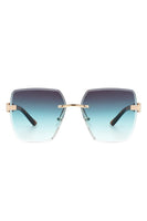 Oversize Rimless Square Fashion Sunglasses