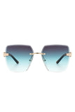 Oversize Rimless Square Fashion Sunglasses