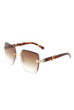 Oversize Rimless Square Fashion Sunglasses