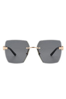 Oversize Rimless Square Fashion Sunglasses