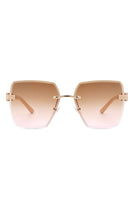 Oversize Rimless Square Fashion Sunglasses