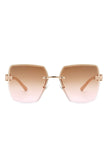 Oversize Rimless Square Fashion Sunglasses