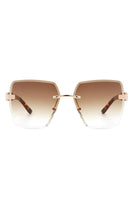 Oversize Rimless Square Fashion Sunglasses