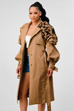 FALL TRANSTION FLORAL SLEEVE TRENCH COAT (Copy)