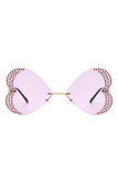Rimless Butterfly Tinted Fashion Women Sunglasses