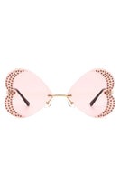 Rimless Butterfly Tinted Fashion Women Sunglasses