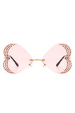 Rimless Butterfly Tinted Fashion Women Sunglasses