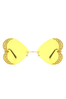 Rimless Butterfly Tinted Fashion Women Sunglasses