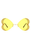 Rimless Butterfly Tinted Fashion Women Sunglasses