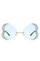 Rimless Butterfly Tinted Fashion Women Sunglasses