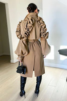FALL TRANSTION FLORAL SLEEVE TRENCH COAT (Copy)