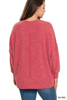 Plus Brushed Melange Hacci Oversized Sweater
