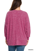 Plus Brushed Melange Hacci Oversized Sweater