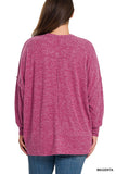 Plus Brushed Melange Hacci Oversized Sweater