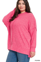 Plus Brushed Melange Hacci Oversized Sweater