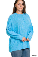 Plus Brushed Melange Hacci Oversized Sweater