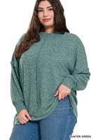 Plus Brushed Melange Hacci Oversized Sweater