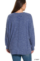 Plus Brushed Melange Hacci Oversized Sweater