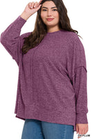 Plus Brushed Melange Hacci Oversized Sweater