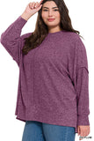 Plus Brushed Melange Hacci Oversized Sweater