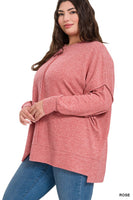 Plus Brushed Melange Hacci Oversized Sweater