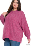 Plus Brushed Melange Hacci Oversized Sweater