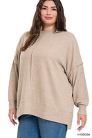 Plus Brushed Melange Hacci Oversized Sweater