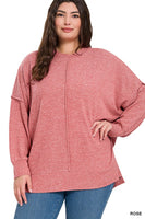 Plus Brushed Melange Hacci Oversized Sweater