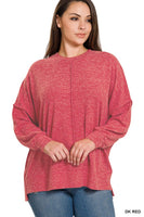 Plus Brushed Melange Hacci Oversized Sweater
